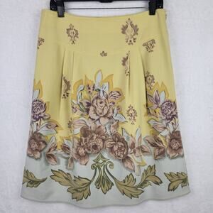 Whimsical Fairycore Skirt 8 Midi Stretch Line Zip Boho Colorful Floral Career